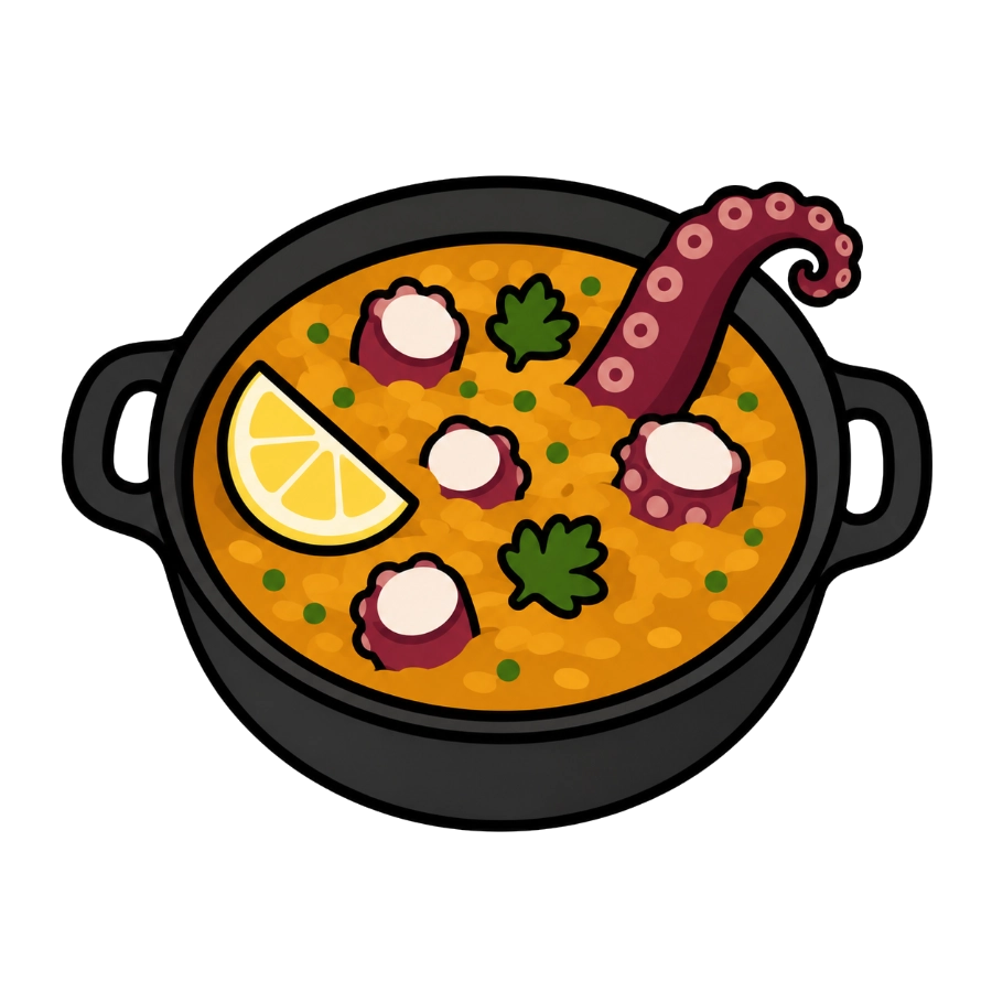 Arroz caldoso con pulpo