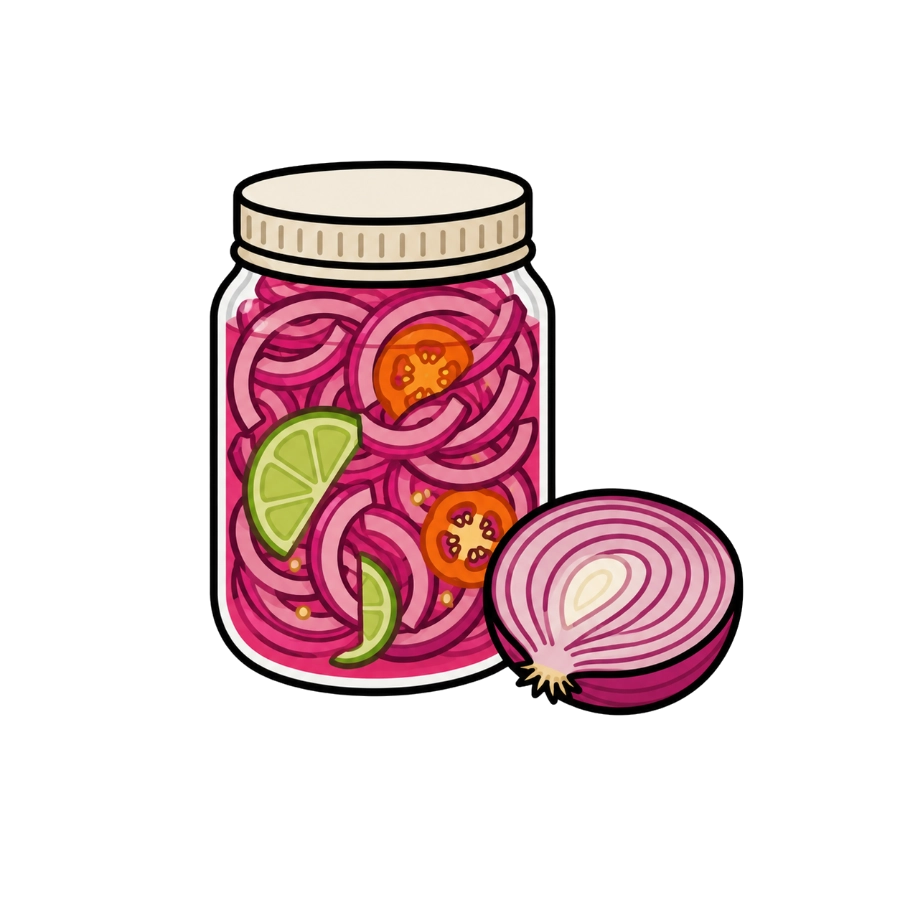 Cebolla roja en llamas