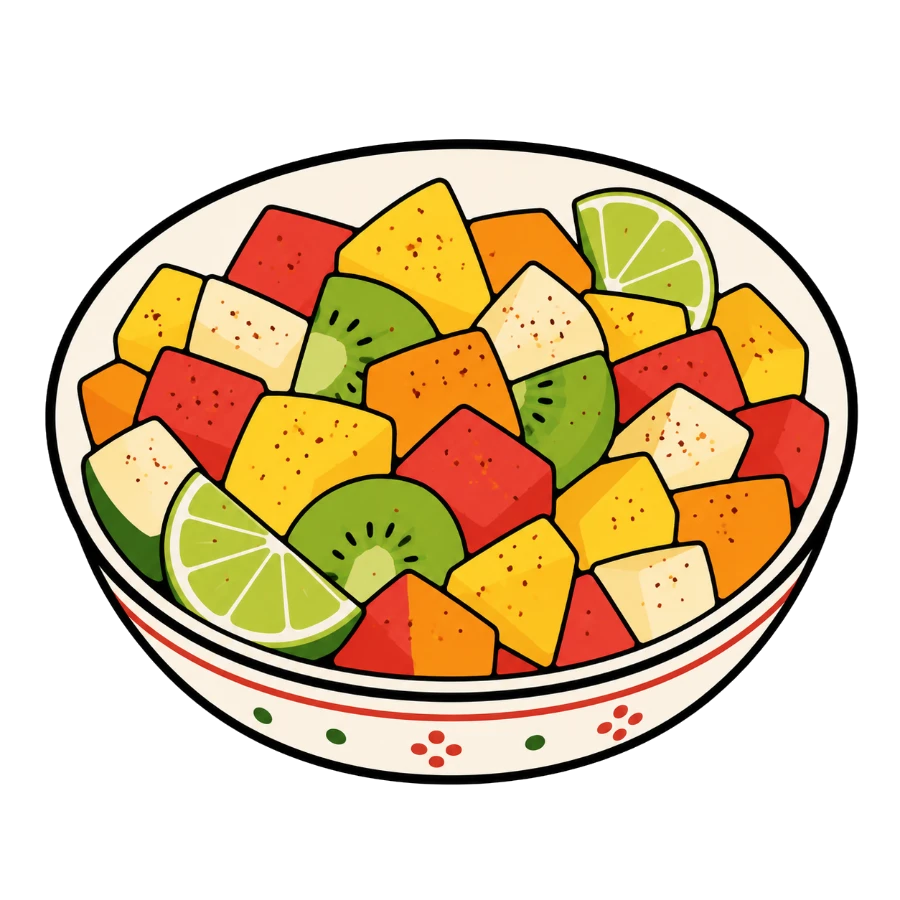 Fruta con chaat masala