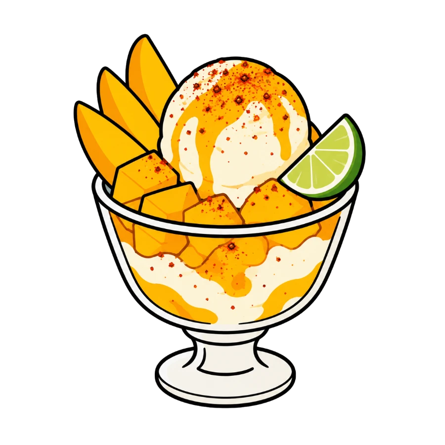 Sundae de mango y chile