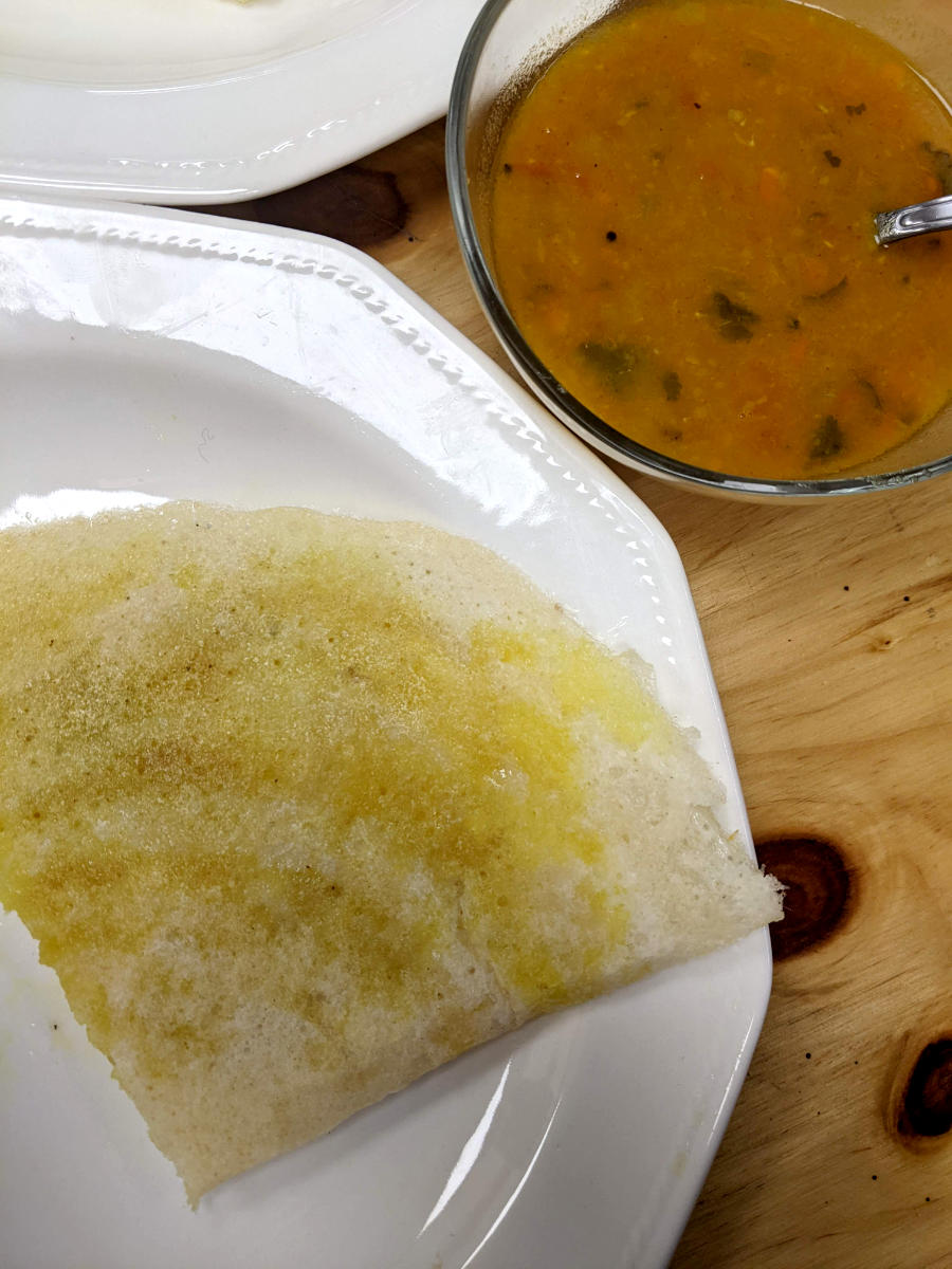 Masala dosa con sambar